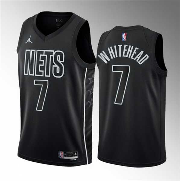 Men%27s Brooklyn Nets #7 Dariq Whitehead Black 2023 Draft Statement Edition Stitched Basketball Jersey->brooklyn nets->NBA Jersey